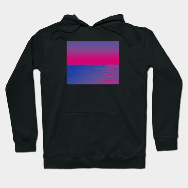 Bi Pride Tranquil Ocean and Sky Design Hoodie by VernenInk